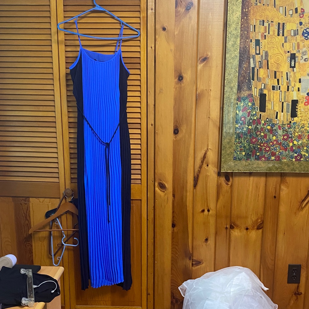 Banana Republic Vibrant Blue And Black Maxi Dress Nice Dress No Sleeves
